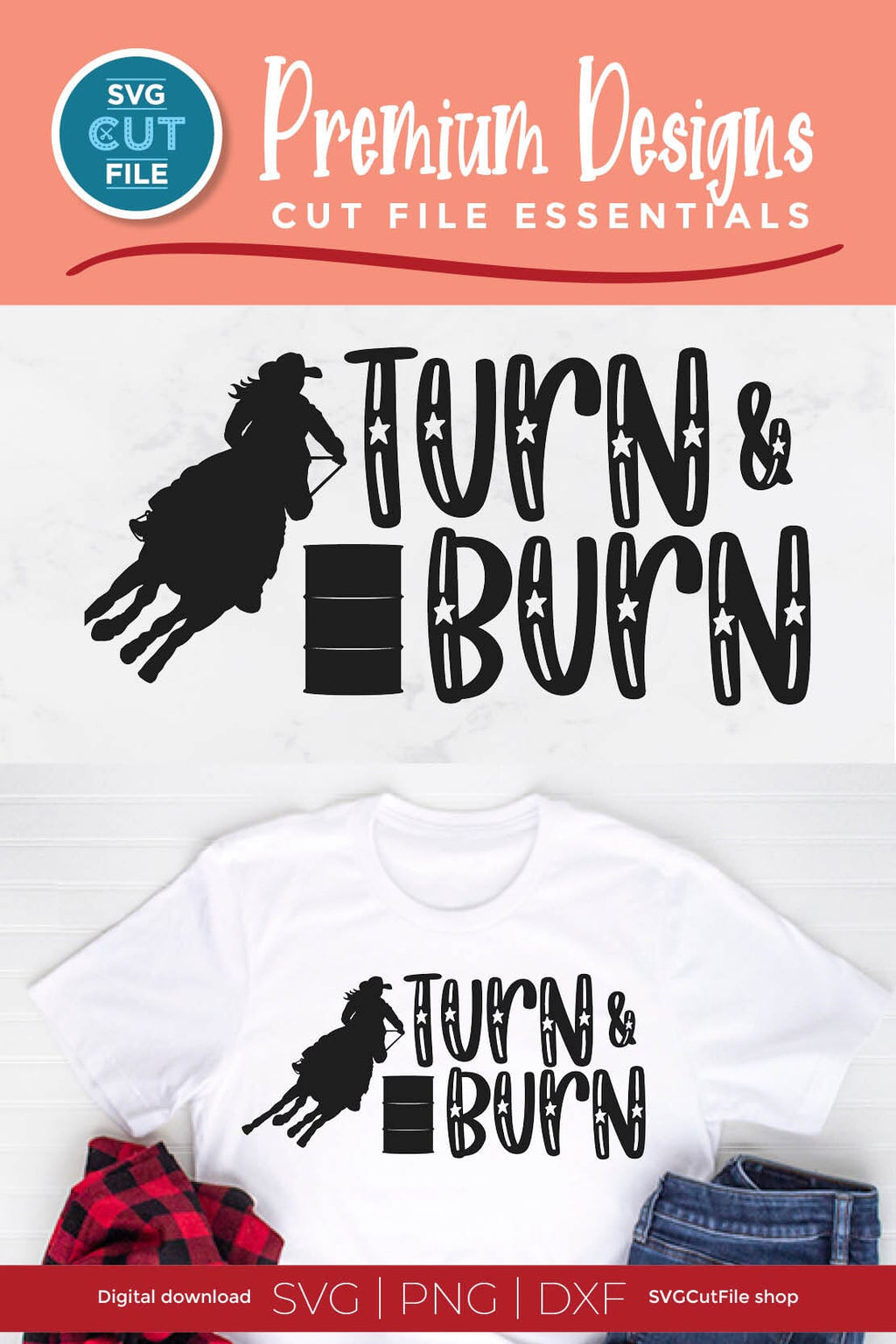 Barrel Racer svg-Barrel Racing SVG with Turn and Burn - So Fontsy
