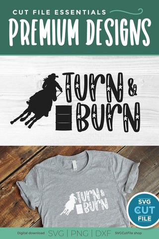 Barrel Racer svg-Barrel Racing SVG with Turn and Burn SVG SVG Cut File 