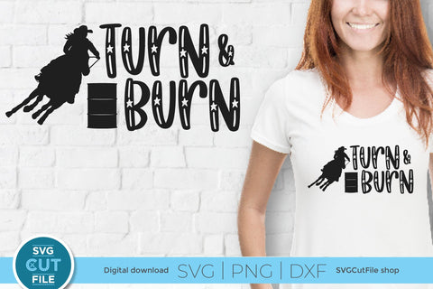 Barrel Racer svg-Barrel Racing SVG with Turn and Burn SVG SVG Cut File 