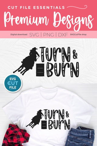 Barrel Racer svg-Barrel Racing SVG with Turn and Burn SVG SVG Cut File 