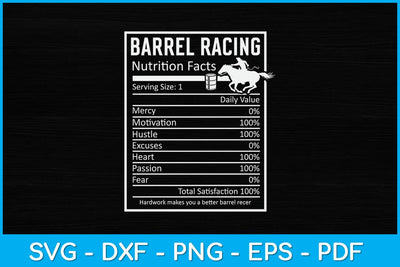 Barrel Racing Funny Nutrition Facts Svg Cutting File SVG Helal 