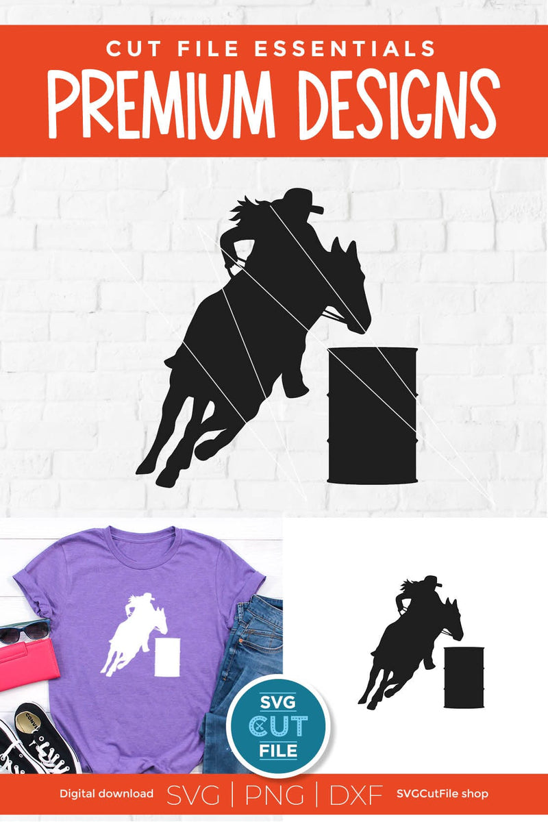 Barrel Racing svg-Barrel Racer SVG and Cowgirl Rodeo Clipart - So Fontsy
