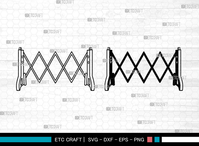 Barricades SVG, Barricades SVG, Pedestrian Barricades Svg, Movable Metal Barricades Svg, Steel Barriers Svg, Barricades SVG ETC Craft 