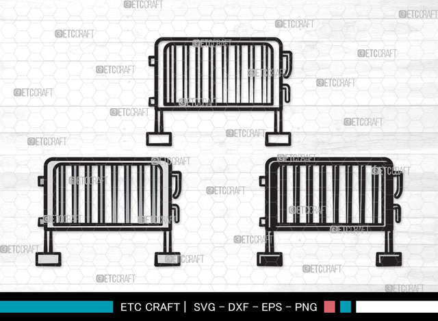 Barricades SVG | pedestrian barricades Svg | Movable Metal Barricades Svg | Steel Barriers Svg | Barricades Clipart SVG ETC Craft 