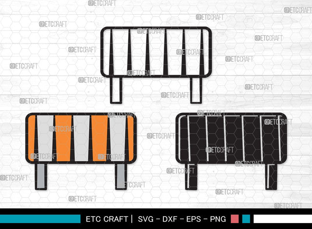 Barricades SVG | pedestrian barricades Svg | Movable Metal Barricades Svg | Steel Barriers Svg | Barricades Clipart SVG ETC Craft 