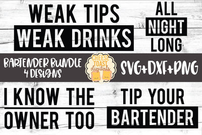 Bartender Bundle - Funny Bartending SVG PNG DXF Cut Files SVG Cheese Toast Digitals