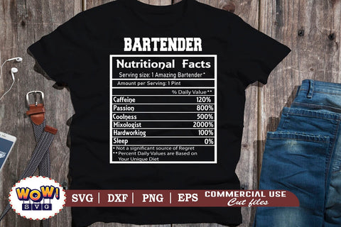 Bartender nutritional facts svg dxf png, Bartender svg files for cricut, Funny Bartender svg, Bartender life, Bartender gift, Server svg, files for cricut,svg files SVG Wowsvgstudio 