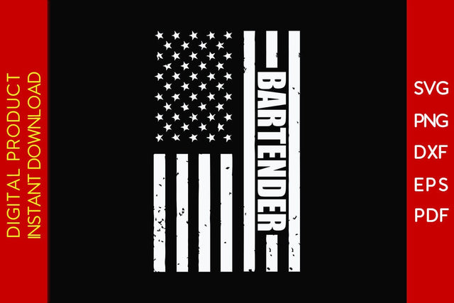 Bartender USA Flag SVG PNG PDF Cut File SVG Creativedesigntee 