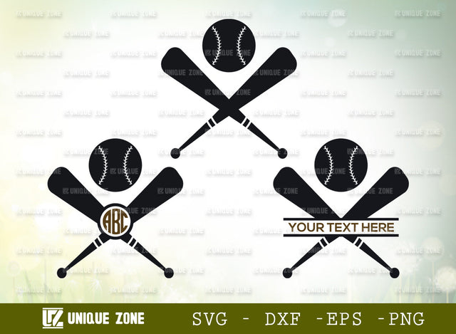 Base Ball Monogram SVG Cut File, Sports Ball Svg, Baseball Player Svg, Baseball Bat Svg, Ball Svg, Bat Svg, Base Ball Net Svg, Base Ball Love Shape Svg, Crossed Baseball Bats Svg, Crossed Baseball Svg, SVG Unique Zone 