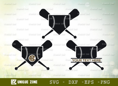 Base Ball Monogram SVG Cut File, Sports Ball Svg, Baseball Player Svg, Baseball Bat Svg, Ball Svg, Bat Svg, Base Ball Net Svg, Base Ball Love Shape Svg, Crossed Baseball Bats Svg, Crossed Baseball Svg, SVG Unique Zone 