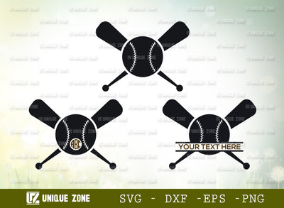 Base Ball Monogram SVG Cut File, Sports Ball Svg, Baseball Player Svg, Baseball Bat Svg, Ball Svg, Bat Svg, Base Ball Net Svg, Base Ball Love Shape Svg, Crossed Baseball Bats Svg, Crossed Baseball Svg, SVG Unique Zone 