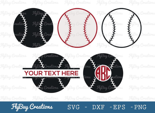 Base Ball Svg Cut File| Sports Ball | Split Monogram | Circle Monogram | Base Ball Svg | Base Ball Silhouette | Base Ball Outline SVG ETC Craft 