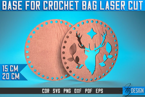 Base for Crochet Bag Laser Cut SVG | Accessories Laser Cut SVG Design | CNC Files SVG Fly Design 