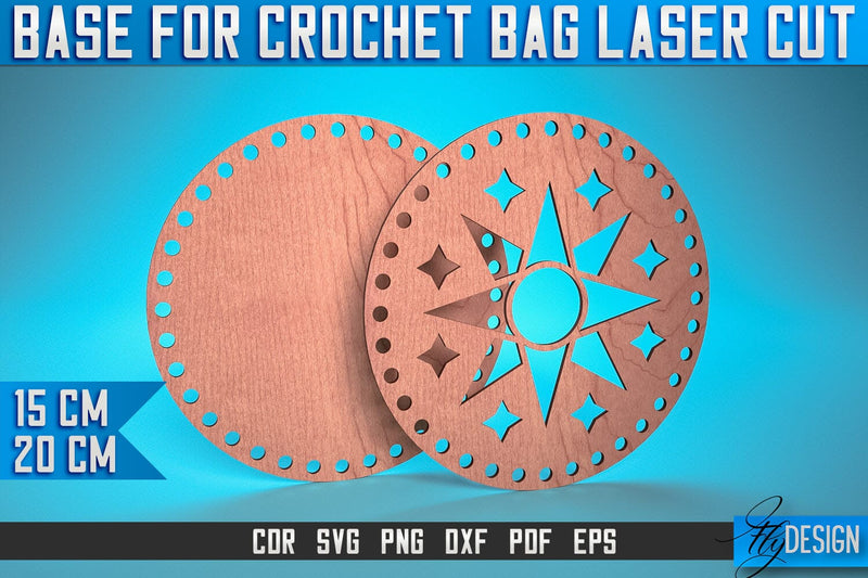Base for Crochet Bag Laser Cut SVG | Accessories Laser Cut SVG Design | CNC Files SVG Fly Design 