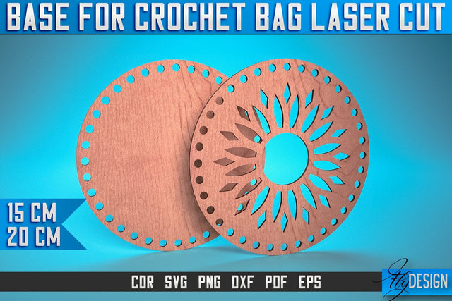 Base for Crochet Bag Laser Cut SVG | Accessories Laser Cut SVG Design | CNC Files SVG Fly Design 