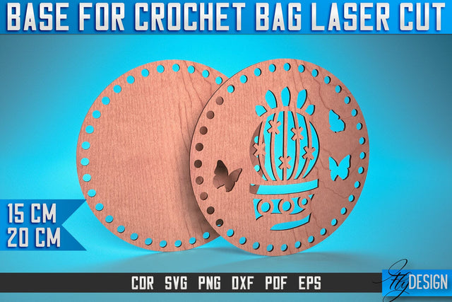 Base for Crochet Bag Laser Cut SVG | Accessories Laser Cut SVG Design | CNC Files SVG Fly Design 