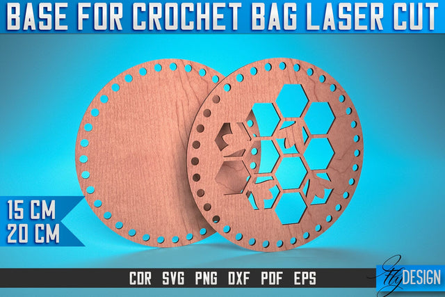 Base for Crochet Bag Laser Cut SVG | Accessories Laser Cut SVG Design | CNC Files SVG Fly Design 
