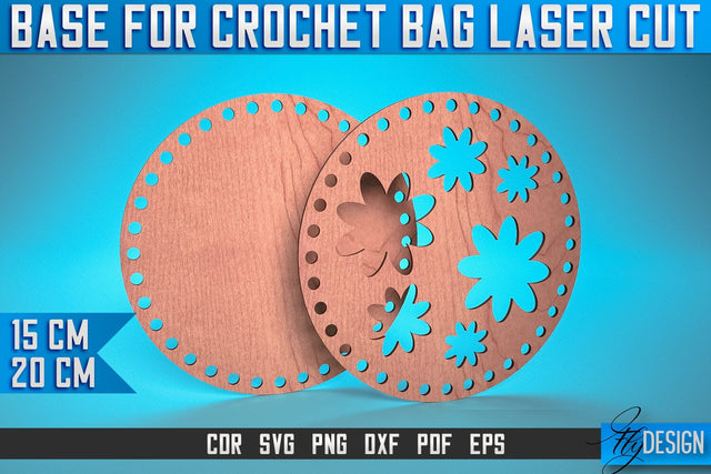 Base for Crochet Bag Laser Cut SVG | Accessories Laser Cut SVG Design | CNC Files SVG Fly Design 