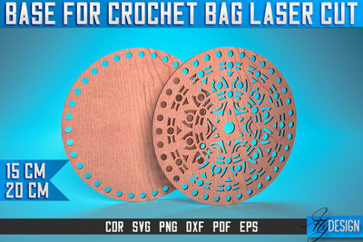 Base for Crochet Bag Laser Cut SVG | Accessories Laser Cut SVG Design | CNC Files SVG Fly Design 