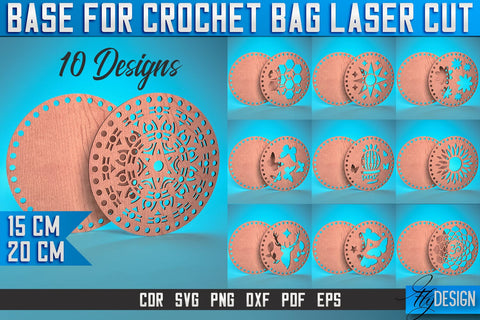 Base for Crochet Bag Laser Cut SVG | Accessories Laser Cut SVG Design | CNC Files SVG Fly Design 