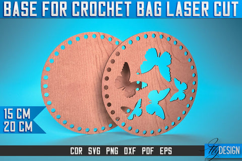 Base for Crochet Bag Laser Cut SVG | Accessories Laser Cut SVG Design | CNC Files SVG Fly Design 