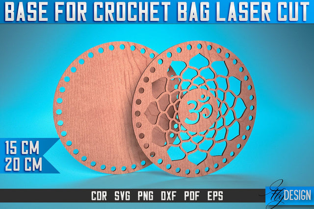 Base for Crochet Bag Laser Cut SVG | Accessories Laser Cut SVG Design | CNC Files SVG Fly Design 