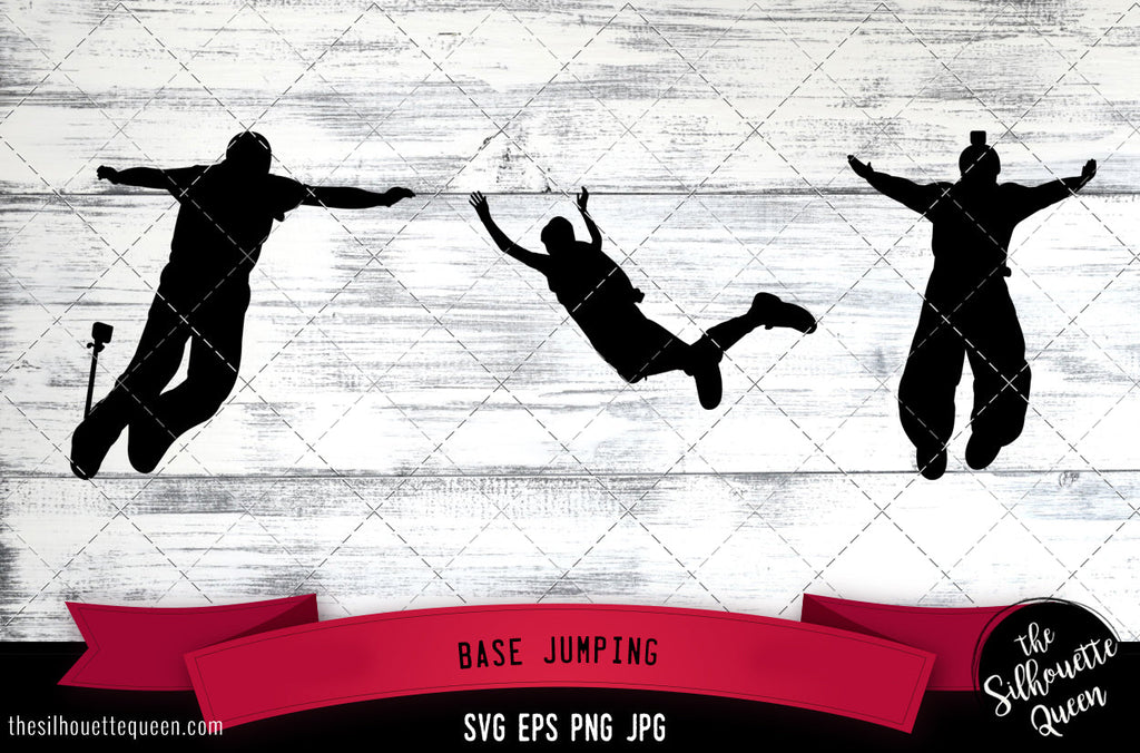 BASE jumping Silhouette Vector SVG - So Fontsy