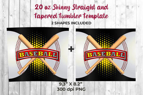 Baseball 20 oz Skinny Tumbler Wrap Sublimation Design Sublimation Sublimatiz Designs 