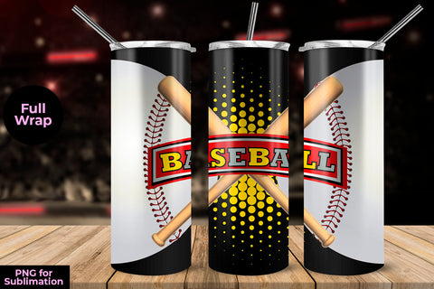 Baseball 20 oz Skinny Tumbler Wrap Sublimation Design Sublimation Sublimatiz Designs 