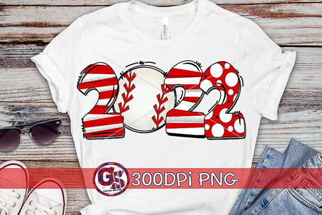 Baseball 2022 Red PNG for Sublimation Sublimation Greedy Stitches 