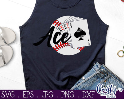 Baseball Ace Pitcher - Spade Svg SVG Crafty Mama Studios 