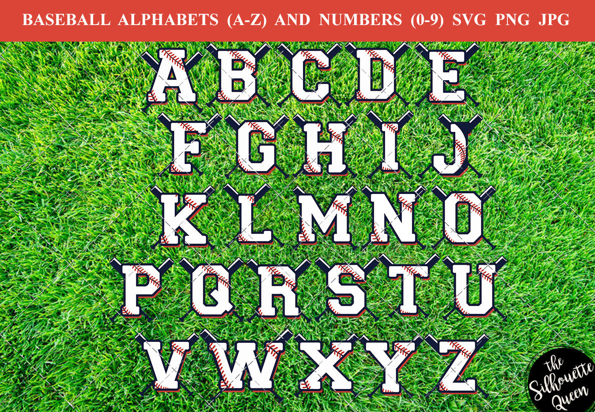 Baseball Font SVG, Baseball Alphabet SVG