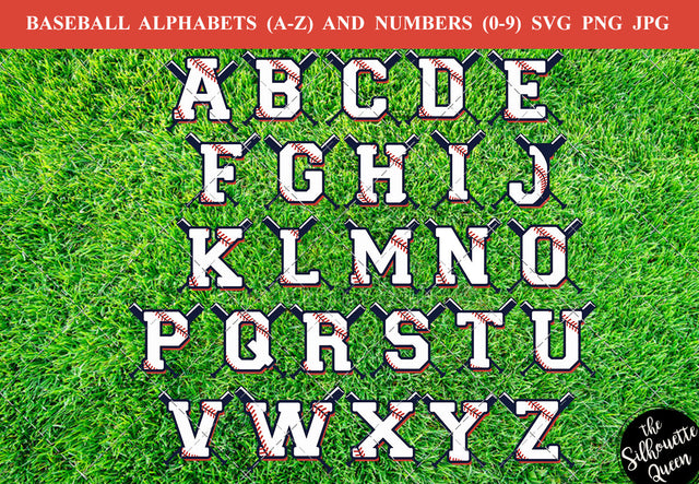 Baseball alphabet a-z, baseball number 1-9 svg, alphabet clipart, letters svg font, cut files for cricut, cut files for cricut SVG Loveleen Kaur 