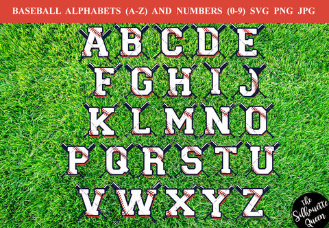 Baseball alphabet a-z, baseball number 1-9 svg, alphabet clipart, letters svg font, cut files for cricut, cut files for cricut SVG Loveleen Kaur 