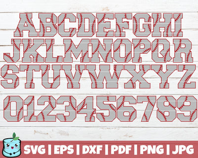 Baseball Alphabet And Numbers SVG MintyMarshmallows 