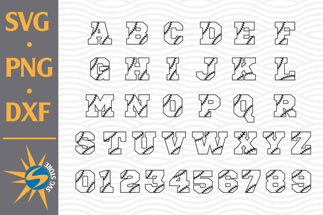Baseball Alphabet SVG, PNG, DXF Digital Files Include SVG SVGStoreShop 