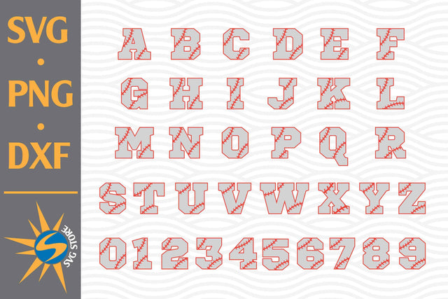 Baseball Alphabet SVG, PNG, DXF Digital Files Include SVG SVGStoreShop 
