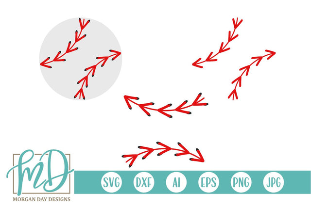 Baseball and Baseball Stitches SVG Morgan Day Designs 