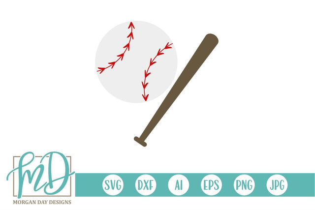 Baseball and Bat SVG Morgan Day Designs 