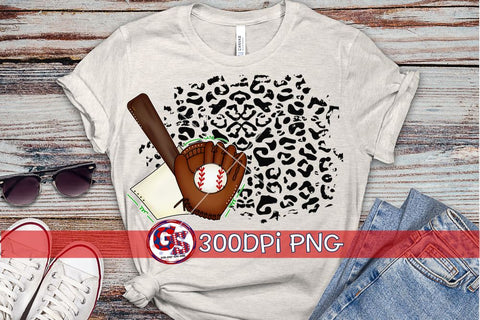 Baseball and Leopard PNG for Sublimation Sublimation Greedy Stitches 