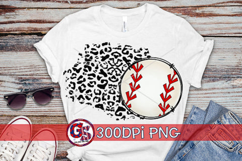 Baseball and Leopard PNG for Sublimation Sublimation Greedy Stitches 