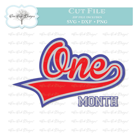 Baseball Baby Birthday Month Bundle SVG One Oak Designs 