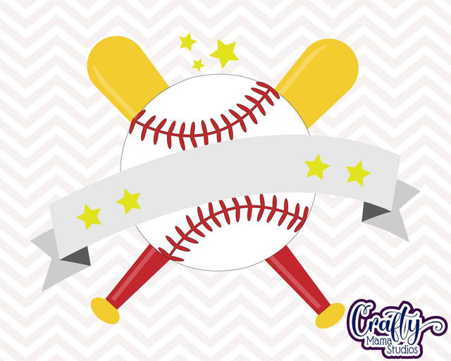 Baseball Banner Svg SVG Crafty Mama Studios 