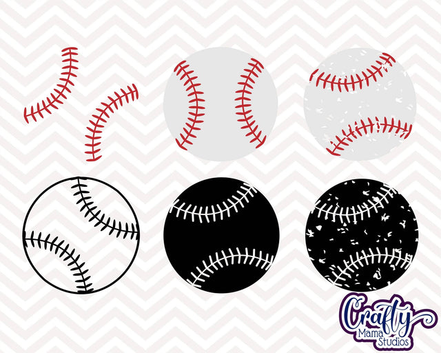 Baseball - Baseball Silhouette - Distressed Svg SVG Crafty Mama Studios 
