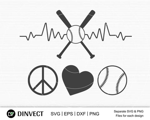 Baseball bat Svg, Baseball bat Bundle, Baseball Logo, Baseball monogram, Baseball Vector, baseball bat silhouette, Baseball bat Cricut Files SVG Dinvect 