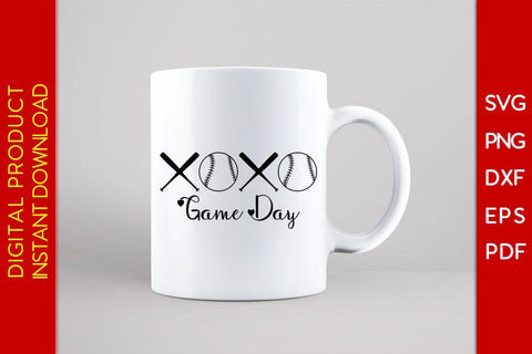 Baseball Bat XOXO Game Day Valentine's Day SVG PNG EPS Cut File SVG Creativedesigntee 
