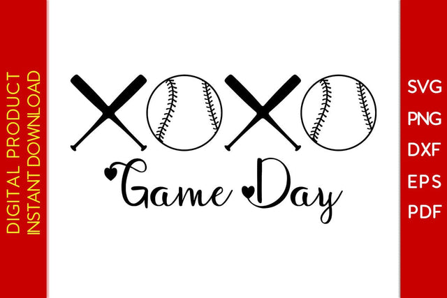 Baseball Bat XOXO Game Day Valentine's Day SVG PNG EPS Cut File SVG Creativedesigntee 