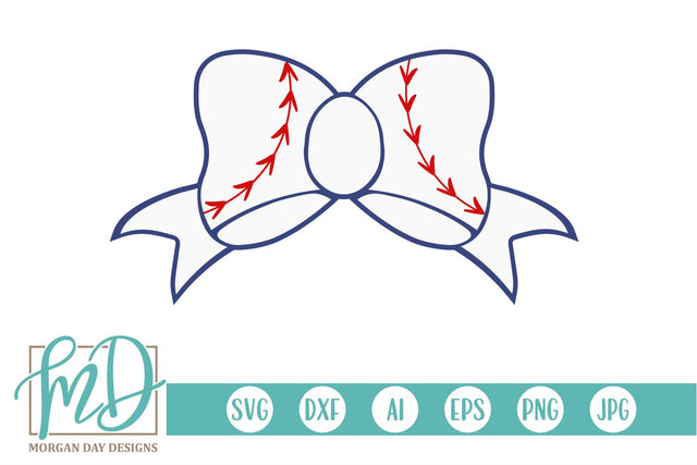Baseball Bow SVG Morgan Day Designs 