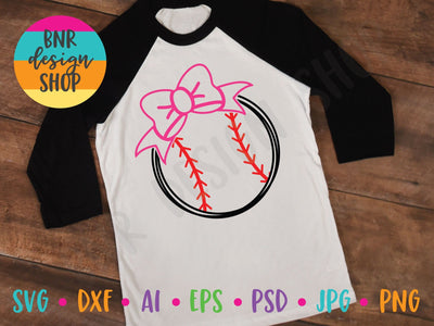 Baseball Bow SVG SVG BNRDesignShop 