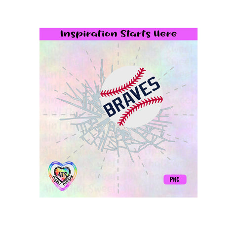 Baseball Breaking Through | Baseball Breaking Thru | Braves | (Good For Car Decal) -Transparent PNG, SVG, DXF-Silhouette, Cricut, Scan N Cut SVG Aint That Sweet 